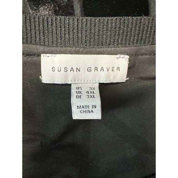 Susan Graver Womens Long Sleeve Round Neck Burnout Velvet Tunic Size 3X - Picture 6 of 9